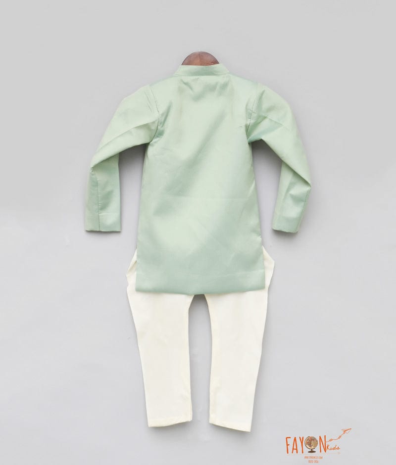 Pista Green Achkan with Chudidar for Boys